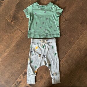 Hanna Andersson Green and Blue Baby Set